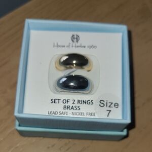 House of Harlow 1960 Gold & Silver Domed Ring Duo